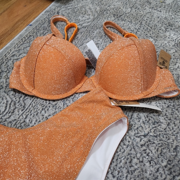 Victoria's secret sparkley Orange bikini set - Picture 2 of 3